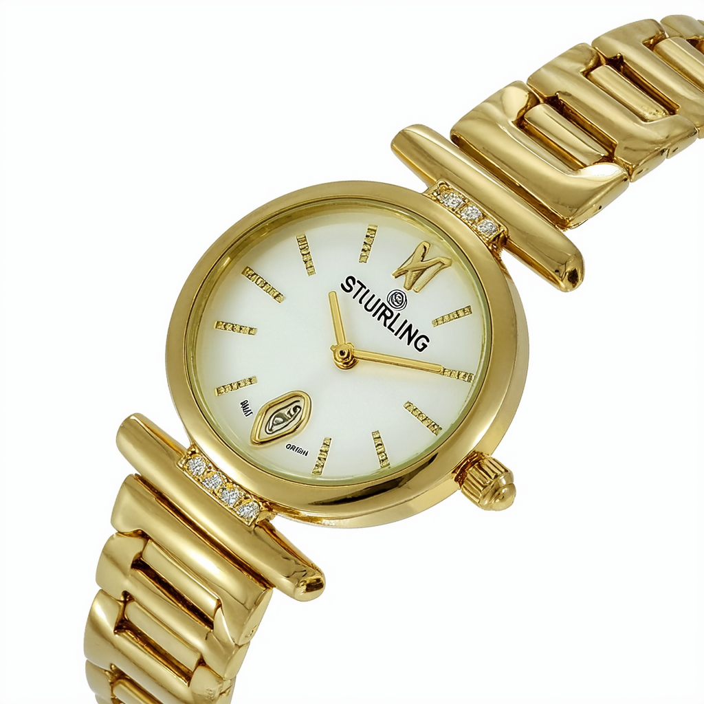 Stuhrling Original Women's 480.04 Allure Gold-Tone Stainless Steel Bracelet Watch