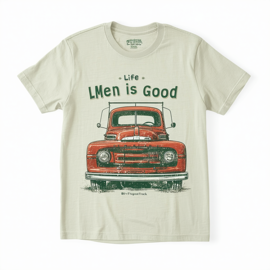 Life is Good Men's Cool Tee Vintage Truck BIK Fstgrn T-Shirt,
