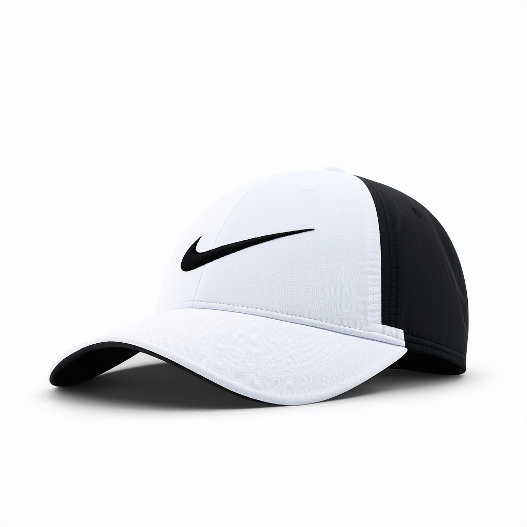 Nike Unisex Featherlight Aerobill Swoosh Hat (One Size, White (864100-100) / Black/Black)