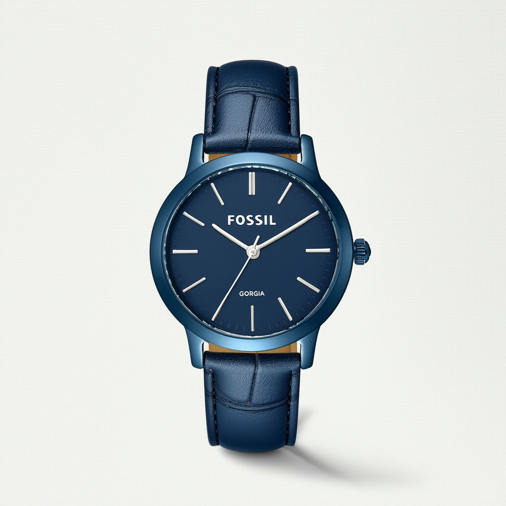 Fossil Women's ES4001 Georgia Mini Indigo-Dyed Leather Watch