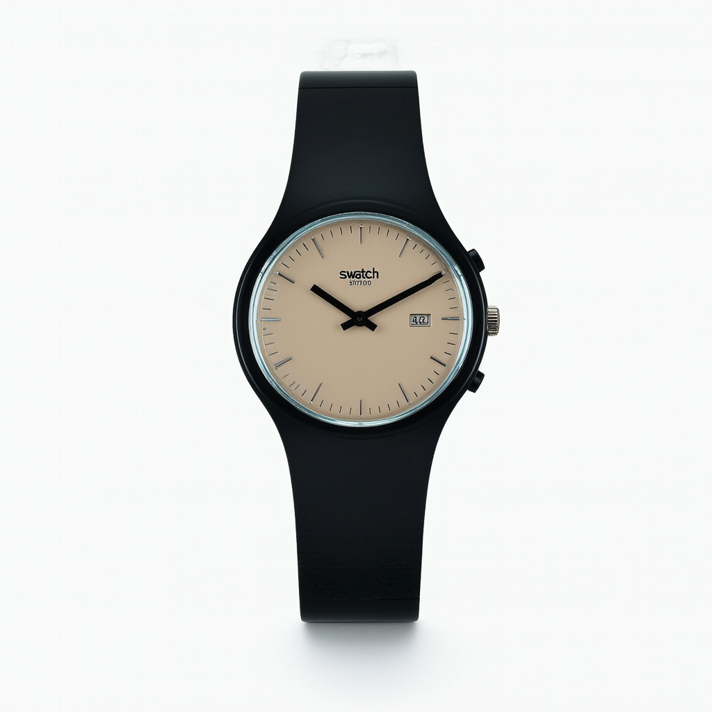 Swatch Men's SUIT400 Plastic Analog with Beige Dial Watch