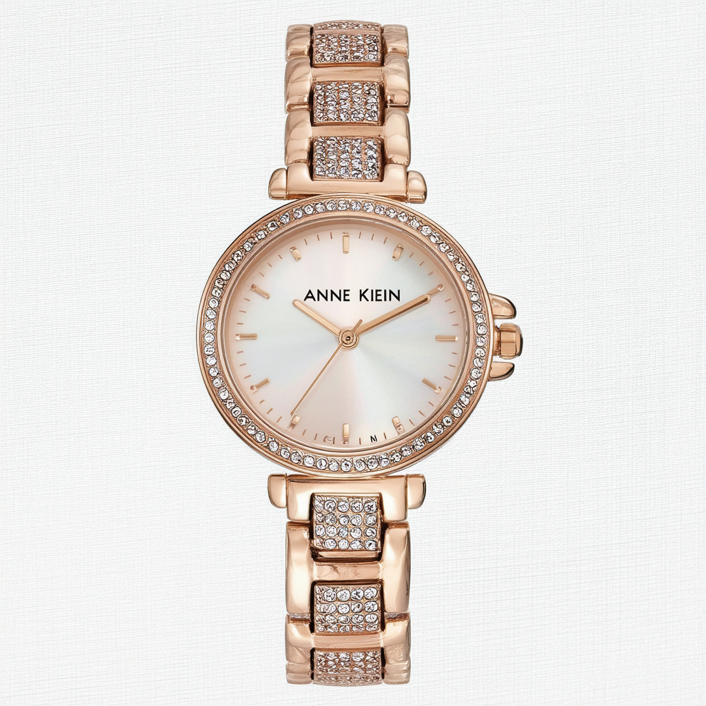 Anne Klein Women's AK/3152MPRG Premium Crystal Accented Rose Gold-Tone Bracelet Watch