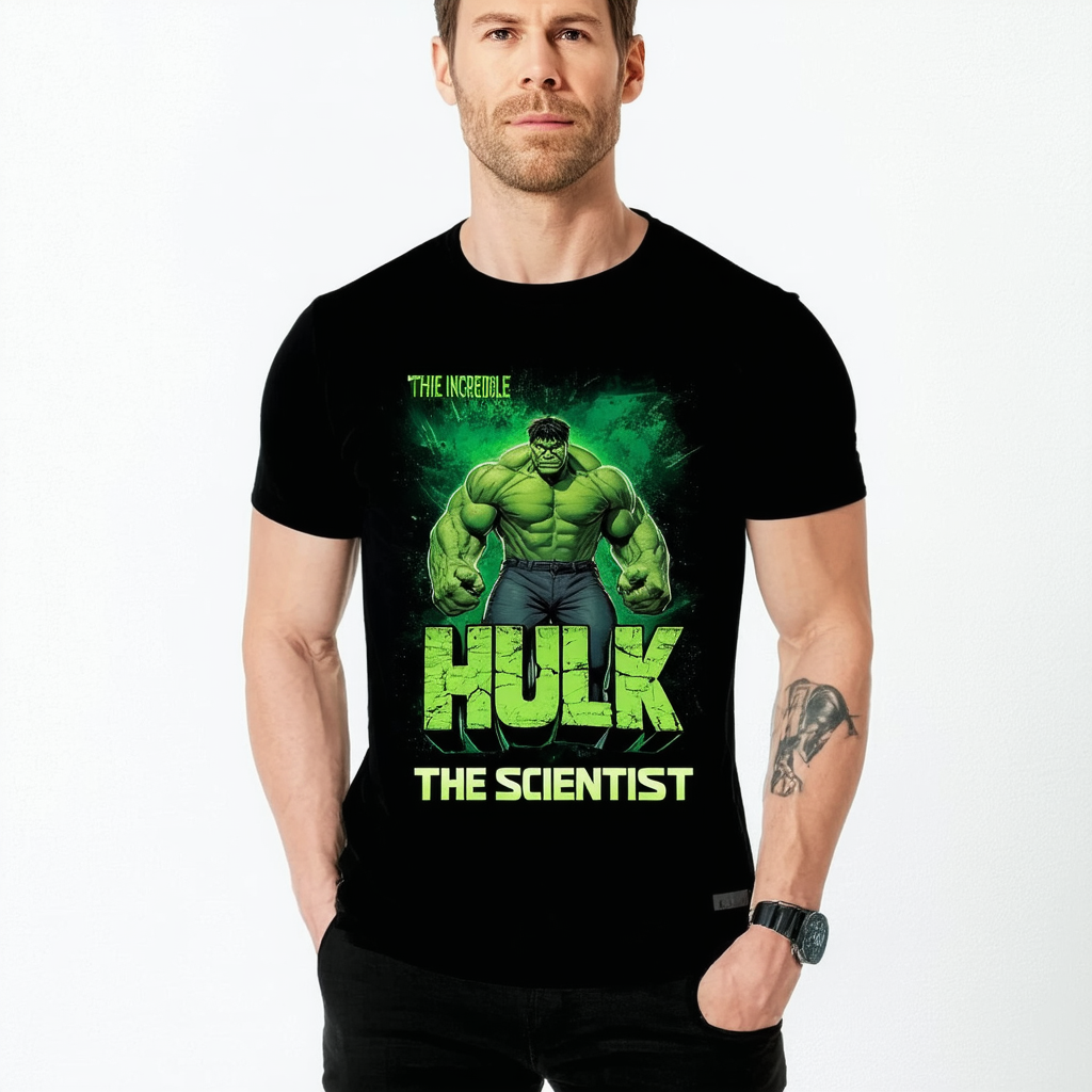 Marvel The Incredible Hulk The Scientist Men's Black T-Shirt