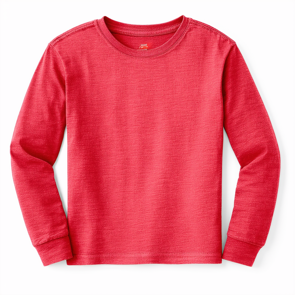 Hanes Youth TAGLESS 6.1 Long Sleeve T-Shirt, Deep Red