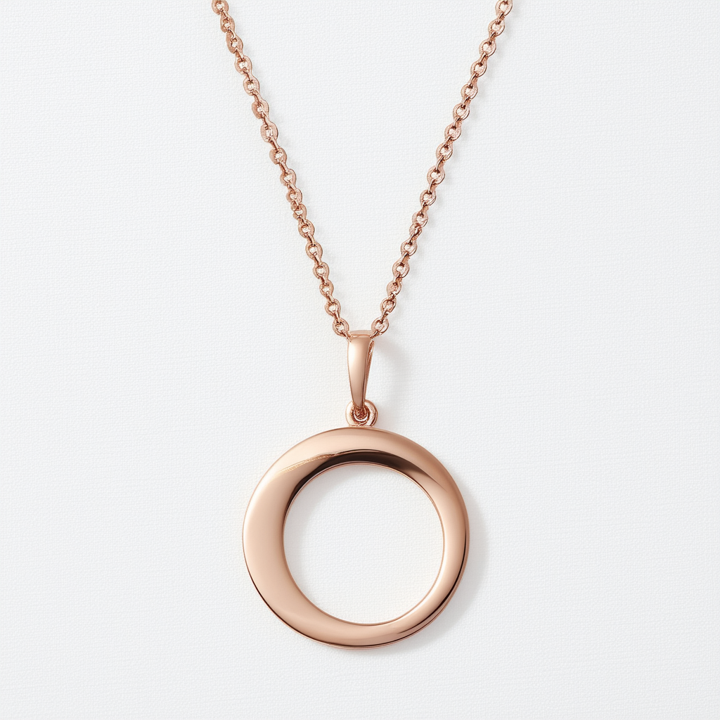 Fossil Crescent Rose Gold-Tone Stainless Steel Pendant Necklace, 15"