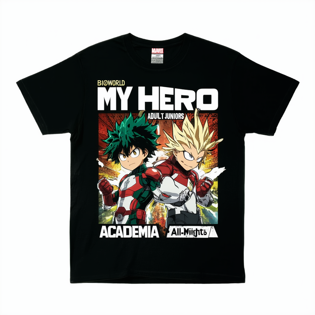 Bioworld My Hero Academia Adult Juniors Izuku and All Might T-Shirt