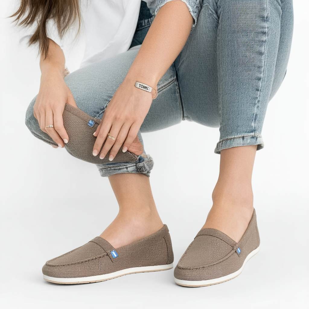 TOMS Women's Classics Desert Taupe Poly Canvas Loafer