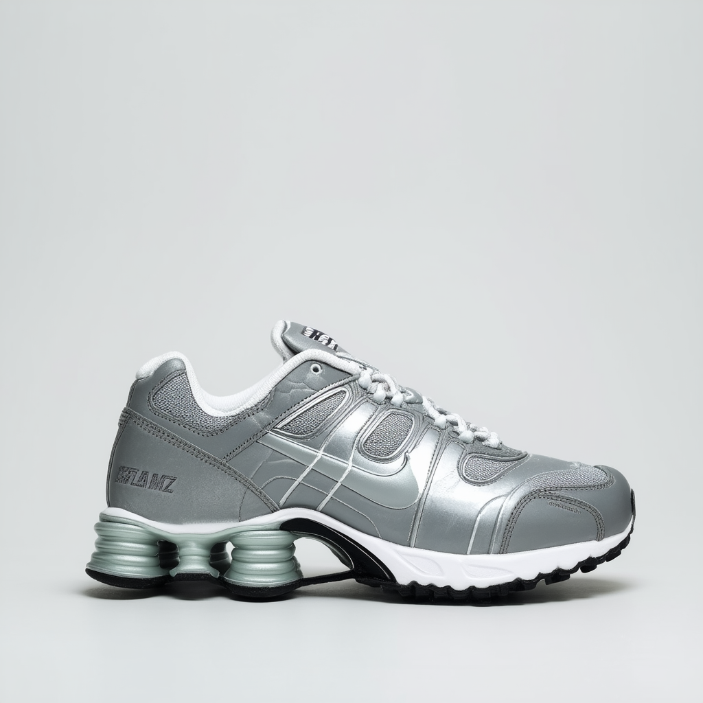 NIKE Shox NZ Lam Cyber-Strata Grey-Metallic Silver 378341-053