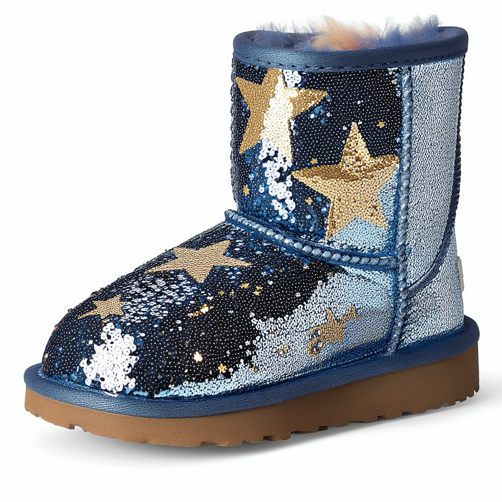 UGG Kids' Classic Short II Sequin Star Boot