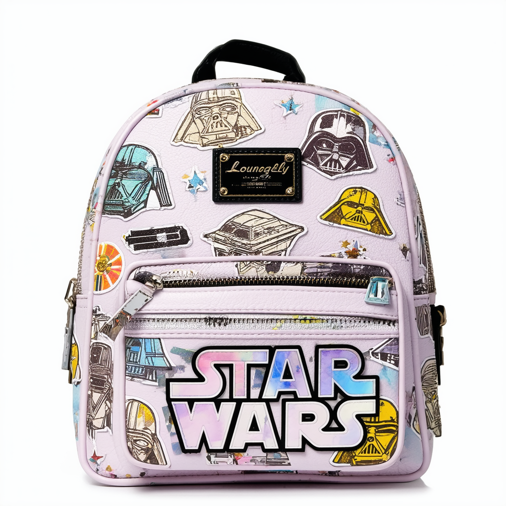 Star Wars Classic Pastel Stickers Mini Faux Backpack by Loungefly