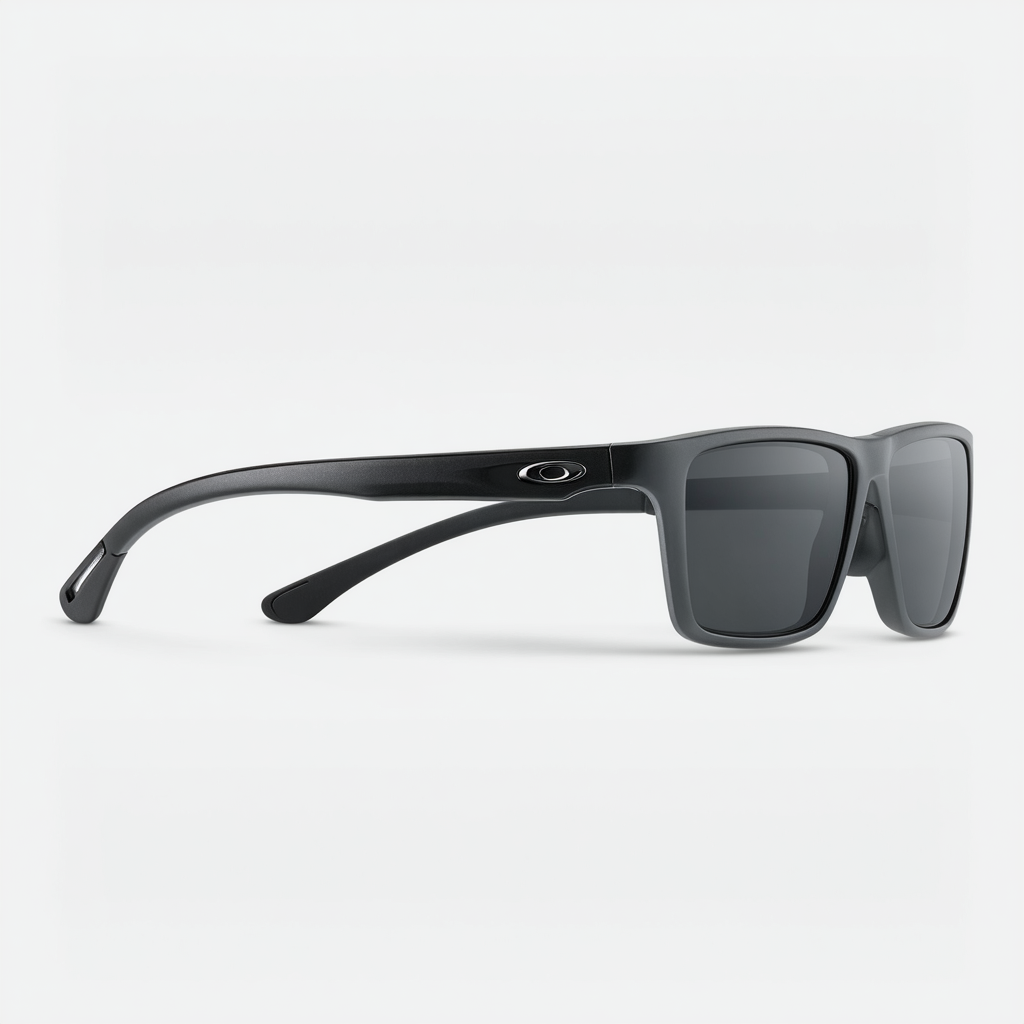 Oakley Men's OO9264 Mainlink Rectangular Sunglasses, Polished Black/Black Iridium, 57 mm
