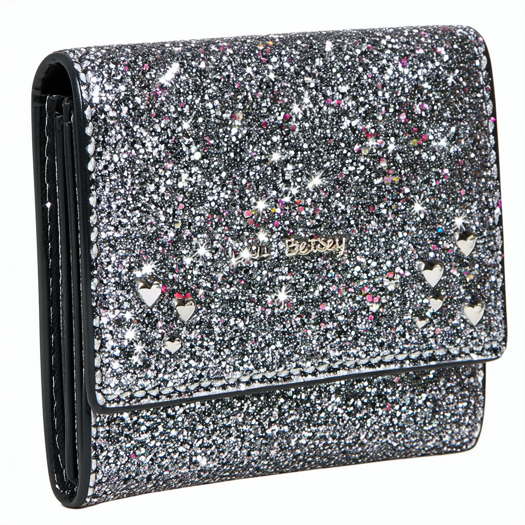 Luv Betsey Womens Wallet Black White Sparkle