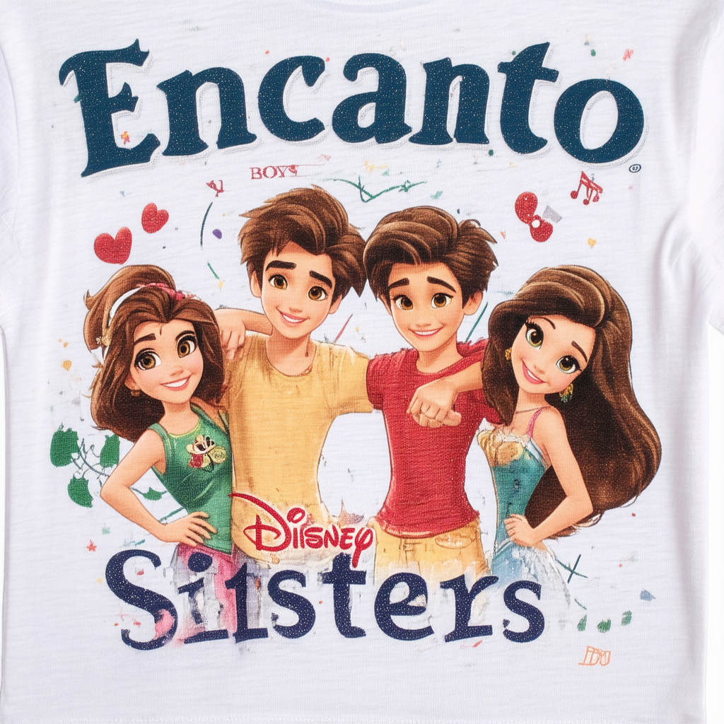 Disney Kids Encanto Sisters Boys Short Sleeve Tee Shirt