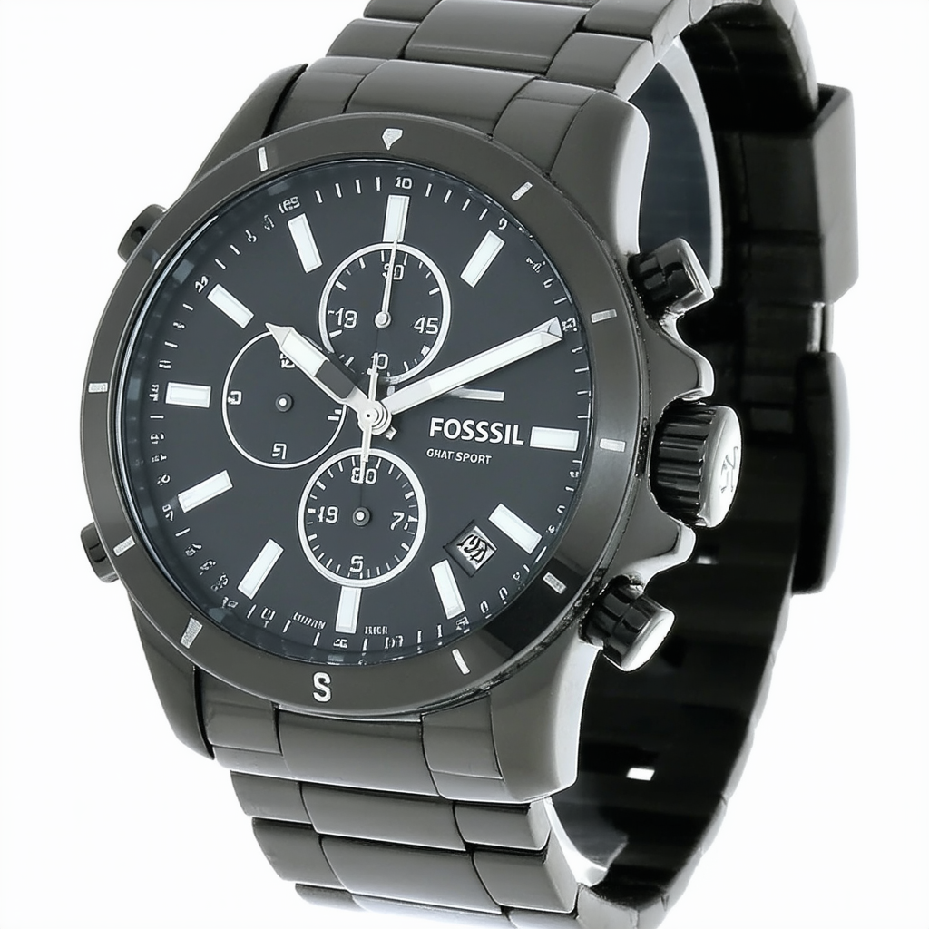 Fossil Mens FS5256 Grant Sport Chronograph Smoke Stainless Steel Watch