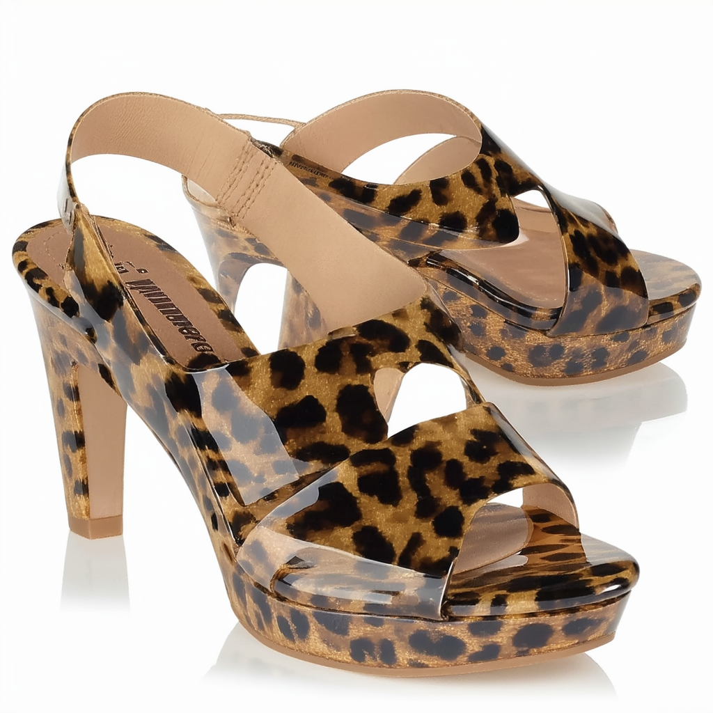 Kenneth Cole REACTION Women's Fine Glass Slingback Platform Sandal, Leopard, 8 M US