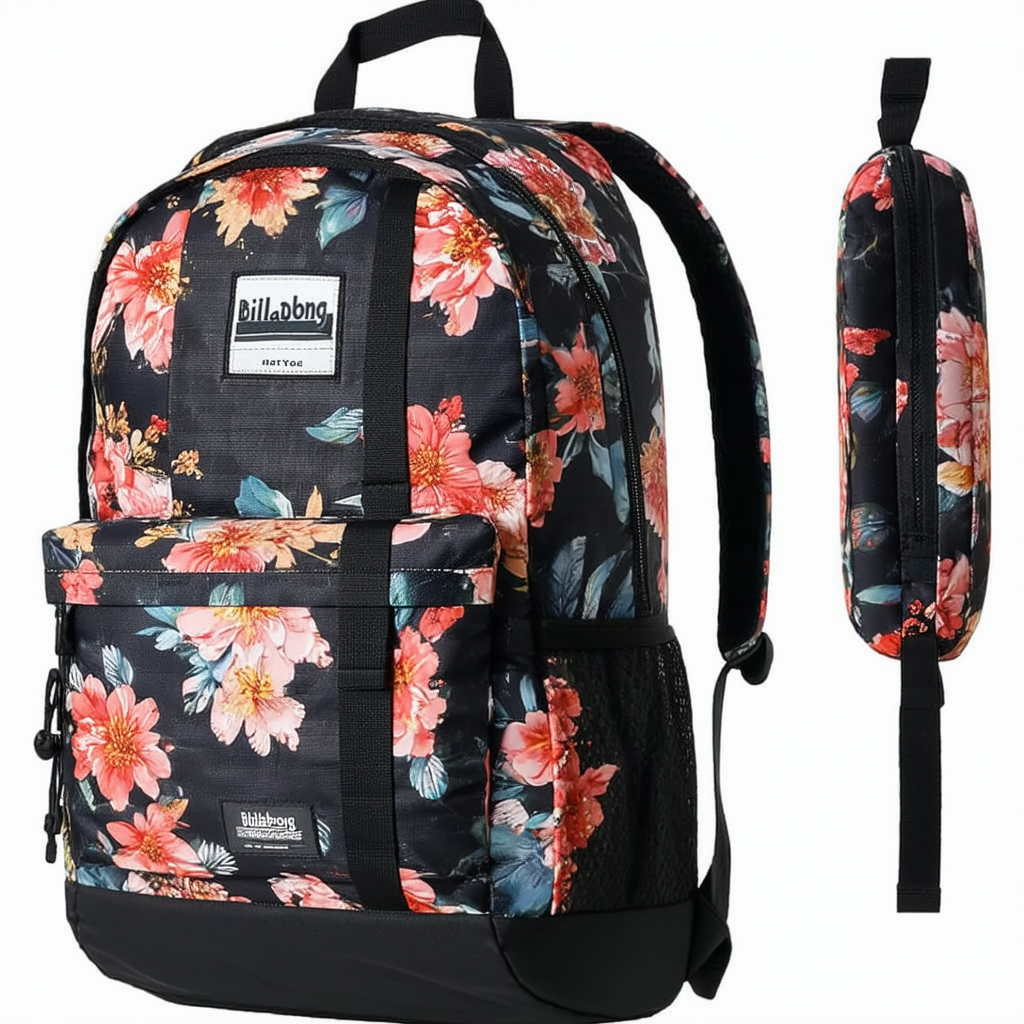 Billabong Men's Atom Backpack, Black Floral, One Size