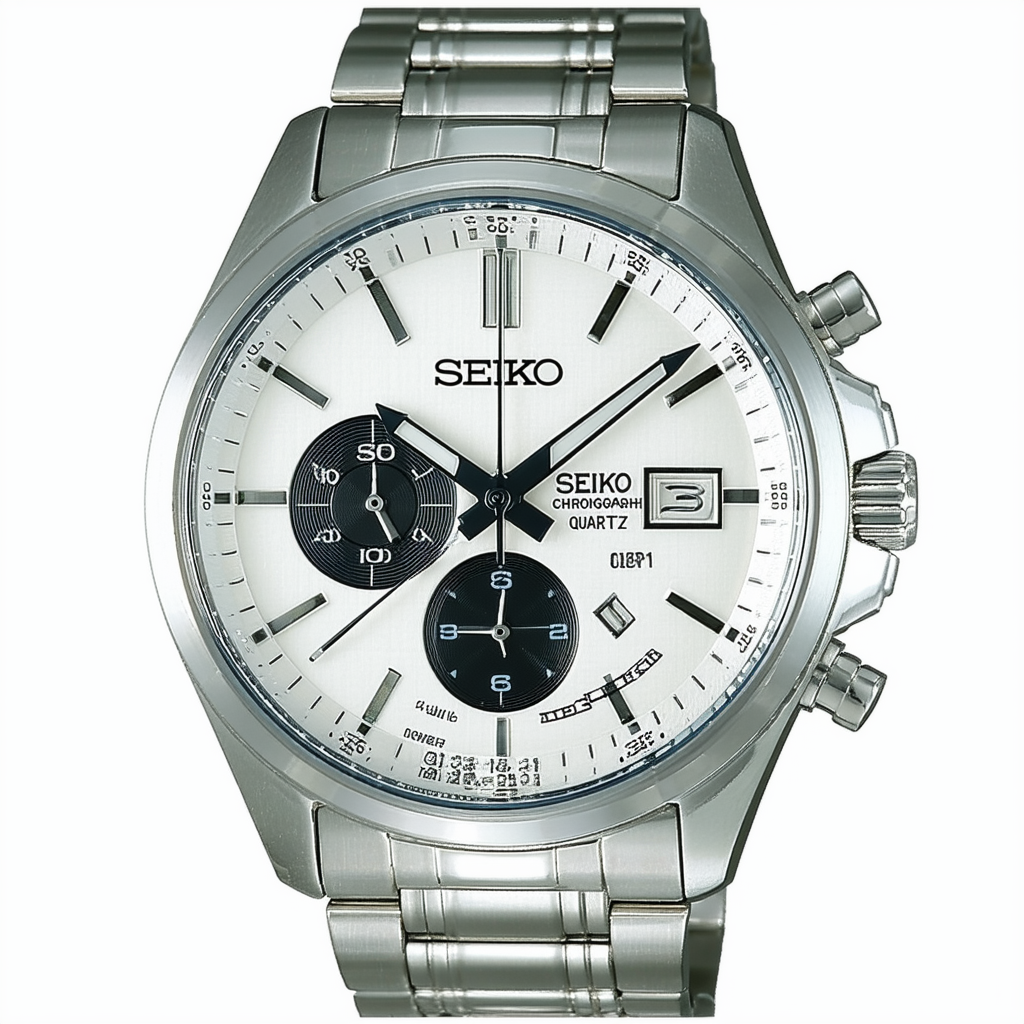 Seiko Mens Chronograph Quartz Watch with Stainless Steel Strap SSB199P1