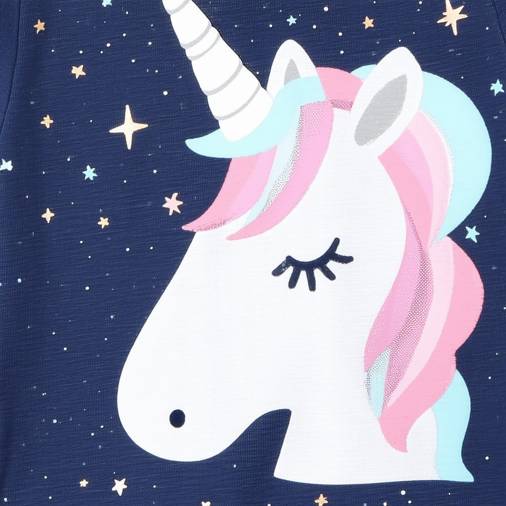 Life is good Toddler Unicorn Tee, Darkest Blue, 4T