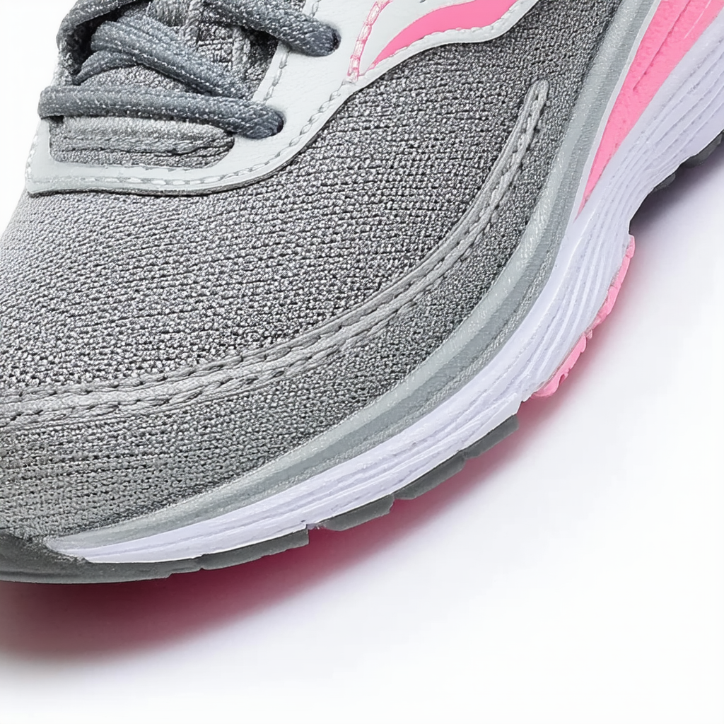 Saucony Unisex-Kid's Wind A/C Sneaker, grey/pink, 11 Little Kid