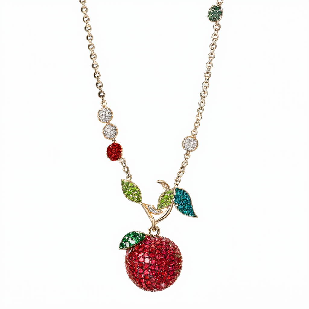 Betsey Johnson "Calypso Betsey Fruit and Faceted Stone Ball Long Pendant Necklace