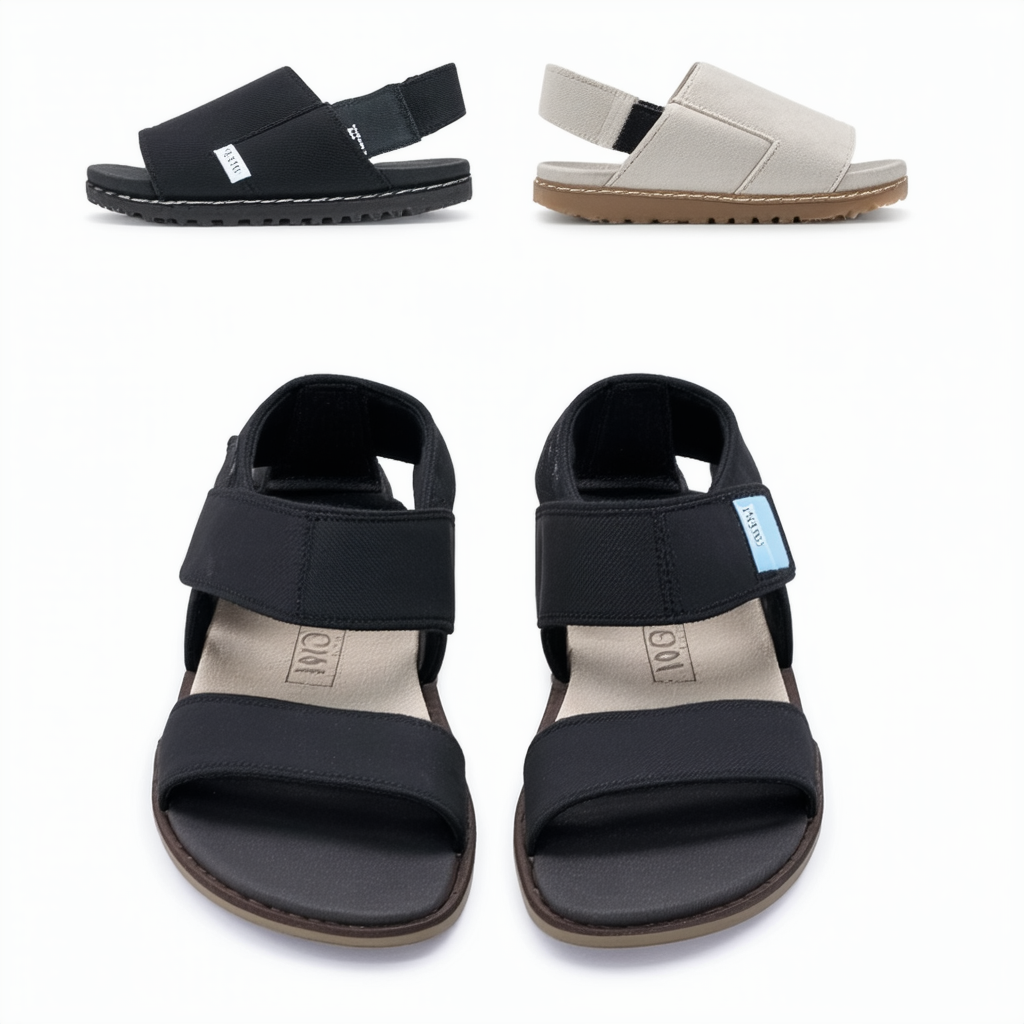 TOMS Womens Michelle Athletic Sandals Casual Mid Heel 2-3" - Black