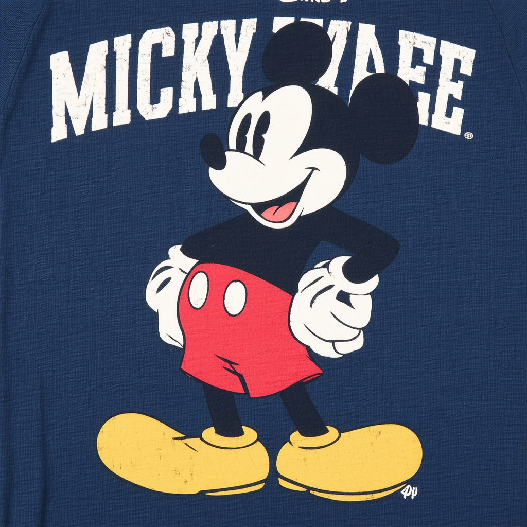 Disney Women's Classic Vintage Mickey Junior's Plus Short Sleeve Tee Shirt