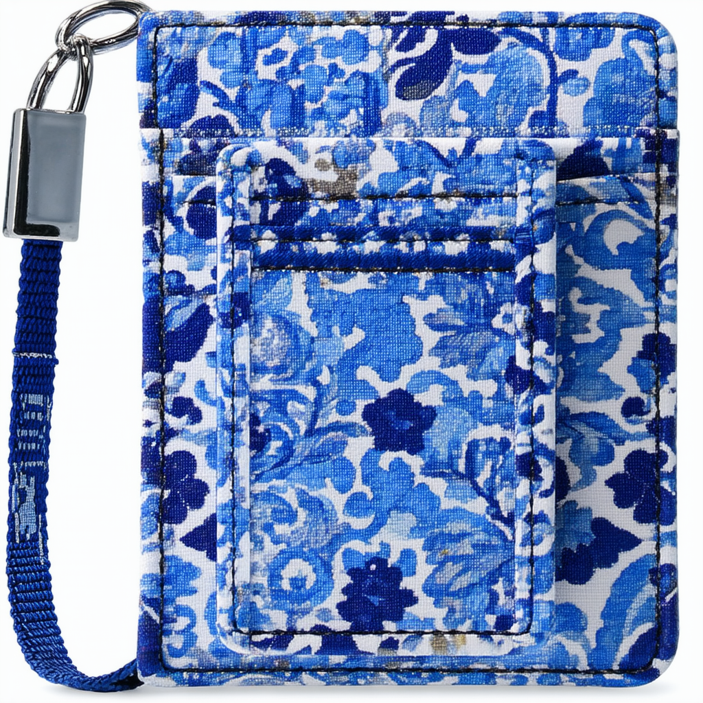 Vera Bradley Retractable Lanyard ID Card Case in Cobalt Tile