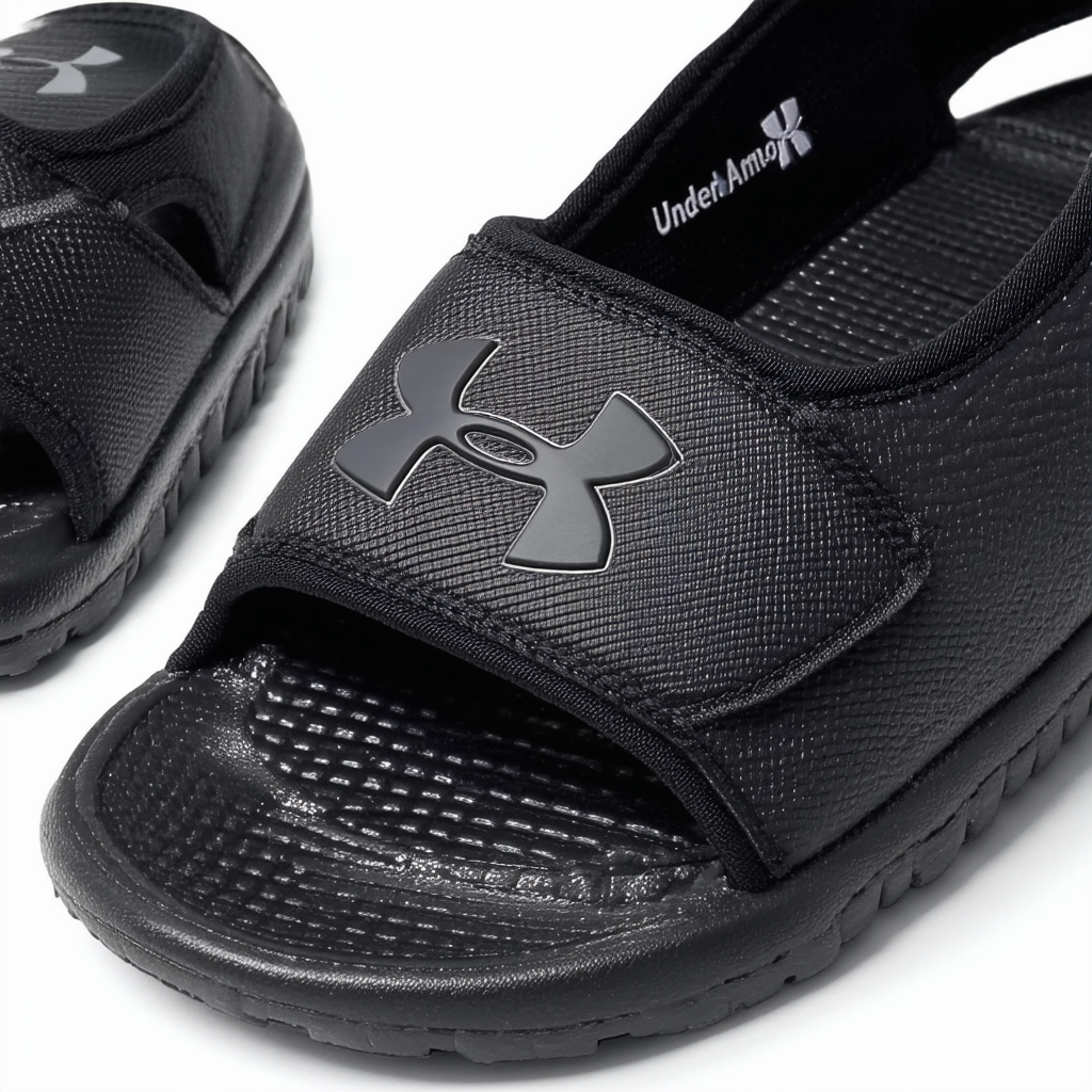 Under Armour Boys' Playmaker D Multi Slide Sandal, Black (002)/Black, 5 M US Big Kid