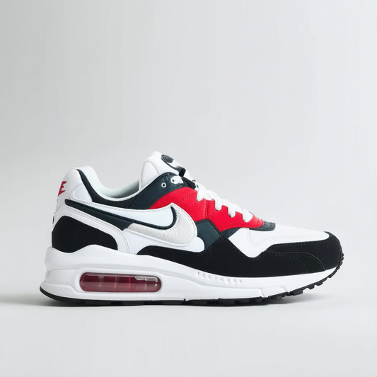 Nike Men's AIR MAX Correlate Leather Running Shoes 8 (White/White/Team RED/DRK Obsdn)