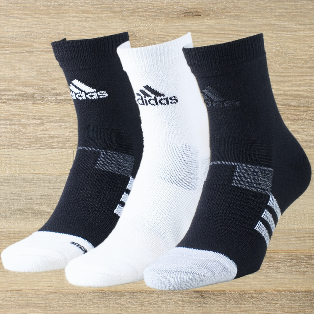 adidas Men's Cushioned 3STR 3-Pack CR Sock, Medium (Shoe Size 6-12)