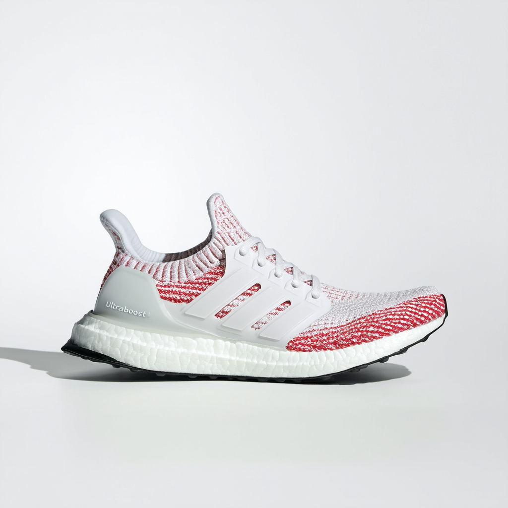 adidas Women's Ultraboost, chalk white/chalk white/active red, 6.5 M US