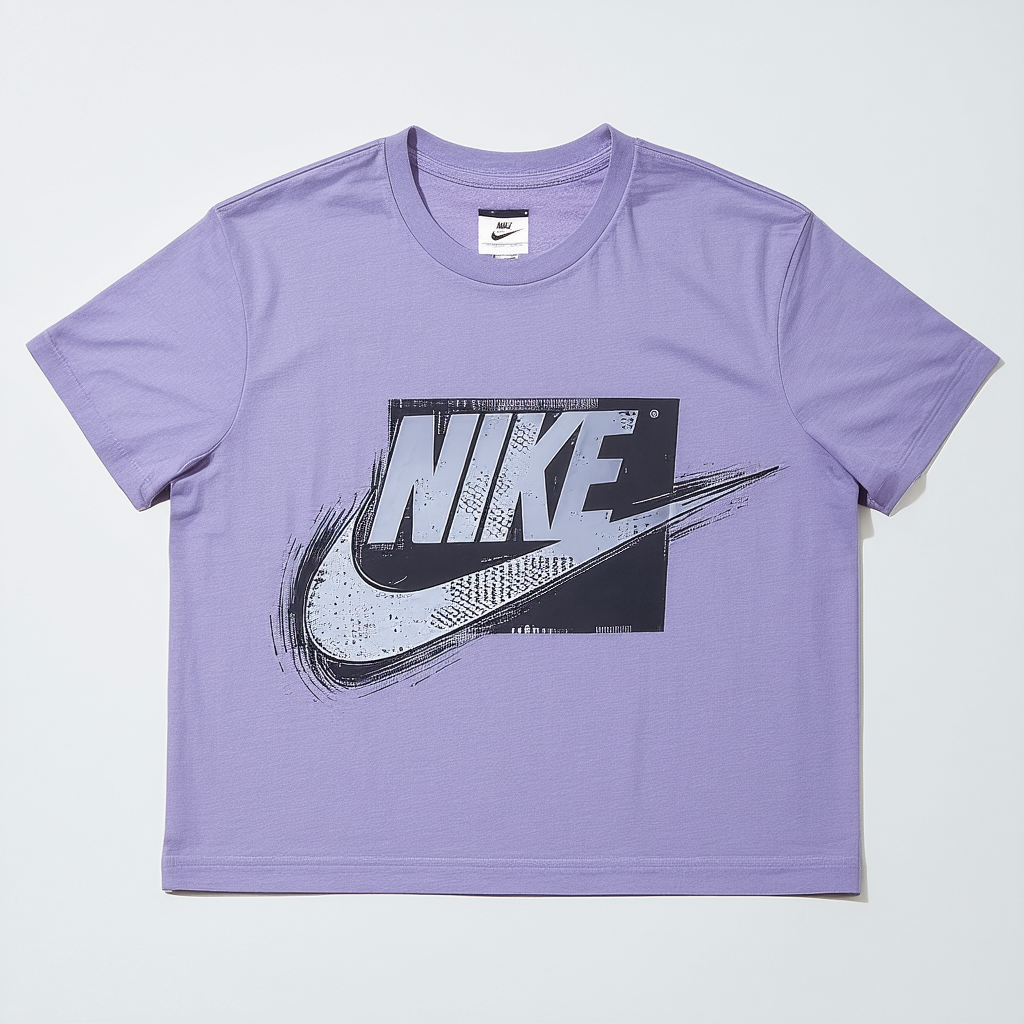 Nike Sportswear Men's Graphic Short Sleeve T-Shirt (Medium, Purple/Air Box Logo)