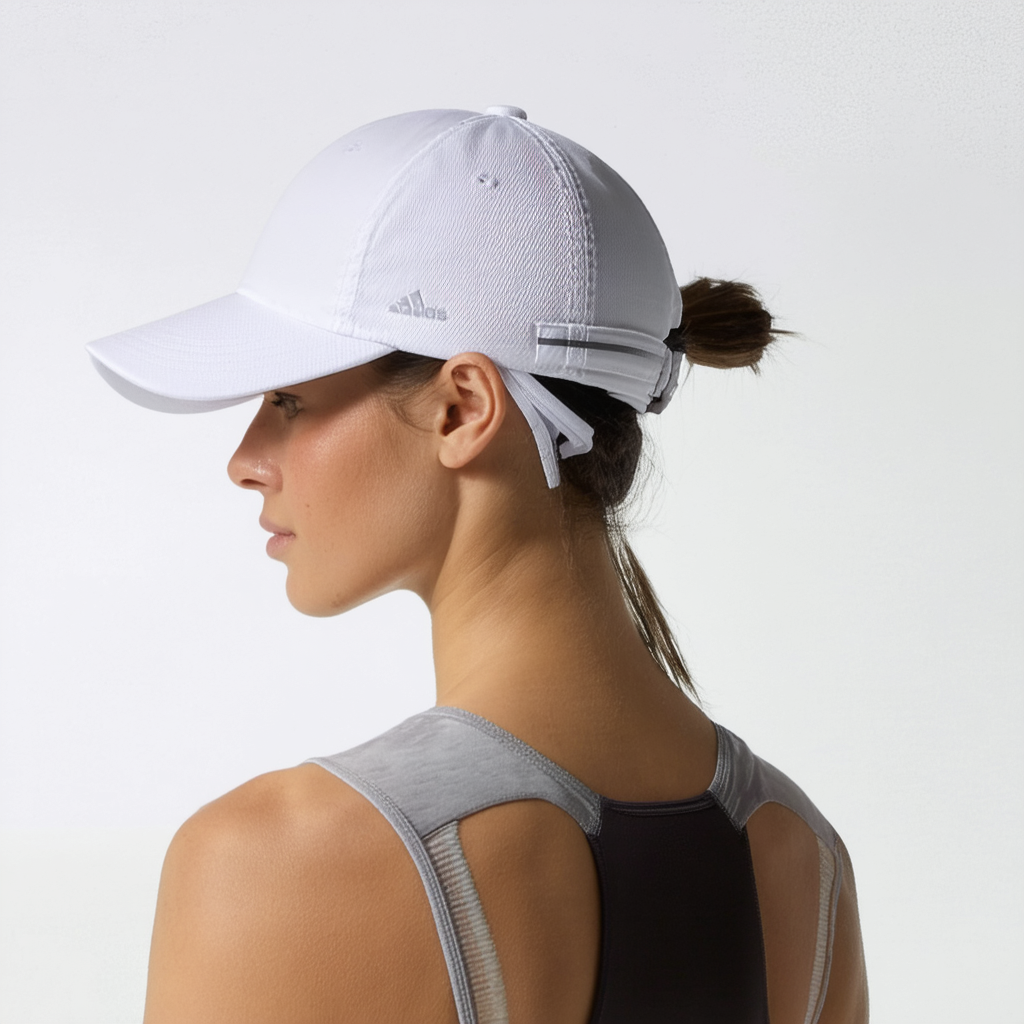 adidas Women's Backless Ponytail Hat Adjustable Fit Baseball Cap
