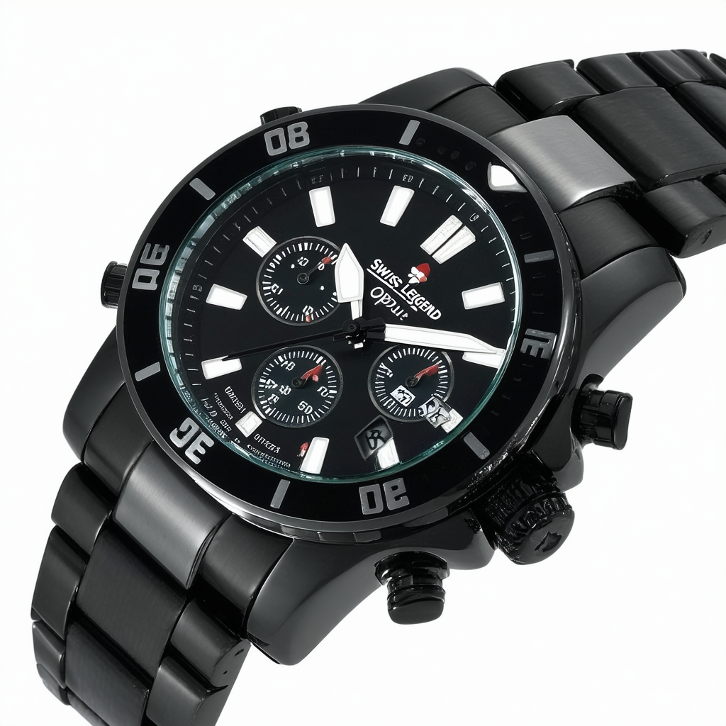 Swiss Legend Men's 14086SM-BB-01-SA Opus Analog Display Swiss Quartz Black Watch
