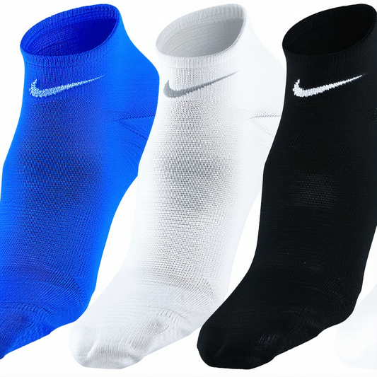 Nike Golf Mens Dri-Fit No Show 3-Pair Socks (Paramount Blue, Black, White), Large