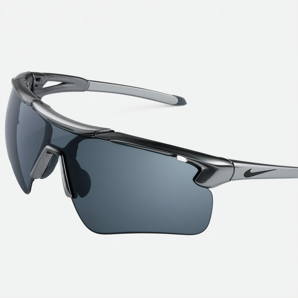Nike Pounce Sunglasses, EV0247-012, Chrome Silver Frame/Smoke Lenses