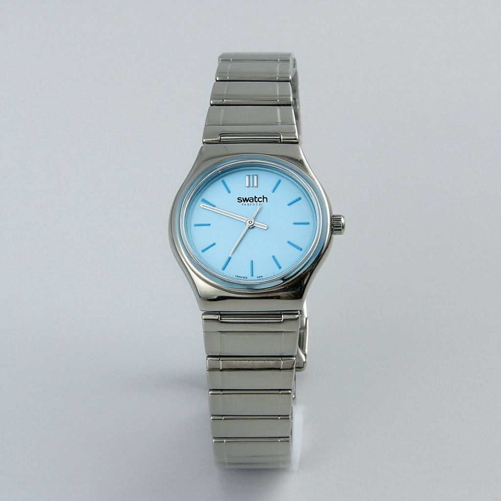 Swatch Women's YLS438G Stainless Steel Analog with Blue Dial Watch