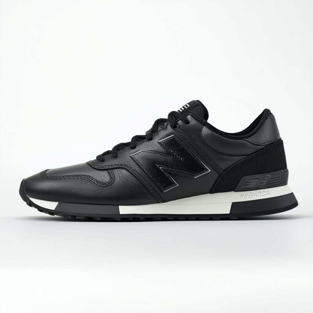New Balance Women's Leather Sneaker, Black Dm2, 9