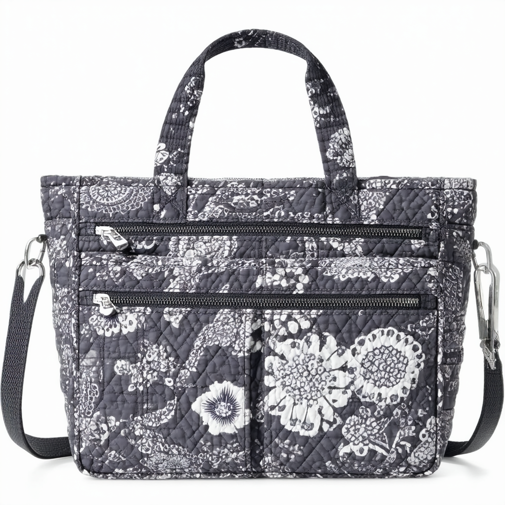 Vera Bradley Triple Zip Hipster (Carbon Gray)