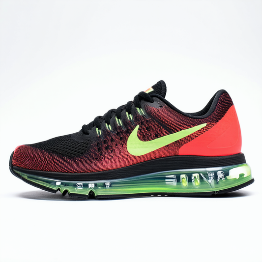 Nike Men's Air Max 2015 Running Shoes, Black/HyperCrimson/Volt/White, 8.5