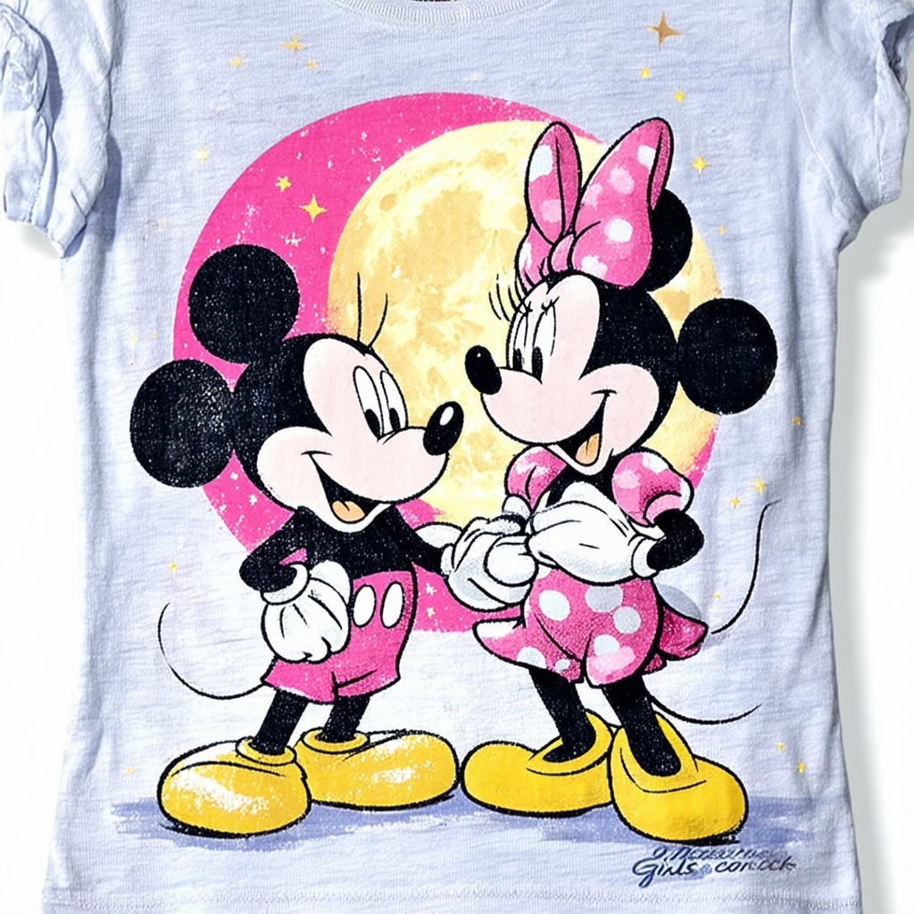 Disney Mickey and Friends Mickey & Minnie to The Moon & Back Girls Standard T-Shirt