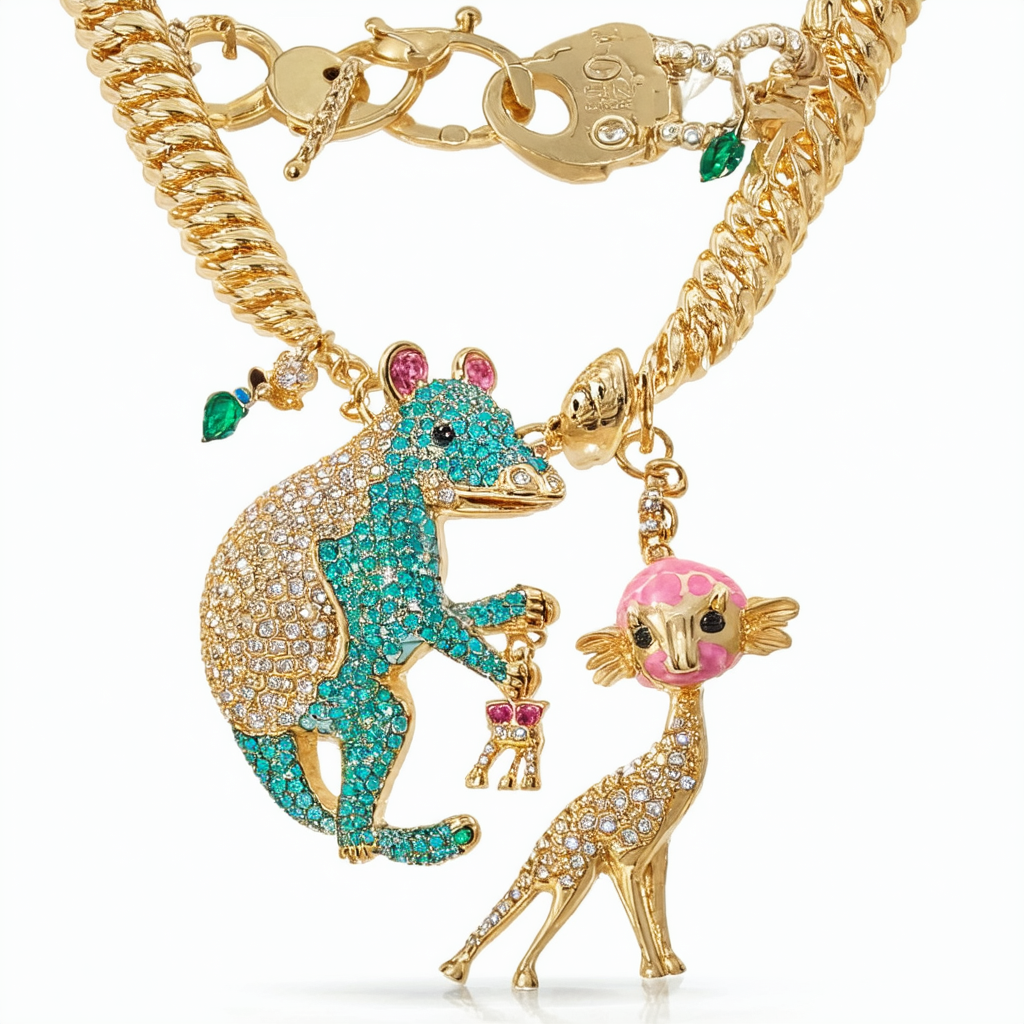 Betsey Johnson "A Day at The Zoo Critter Necklace, 19"