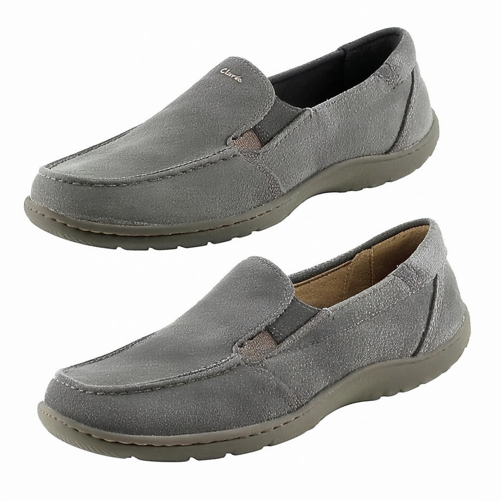 Clarks Women's Haley Jay Loafer Flat, Grey Suede, 60 M US