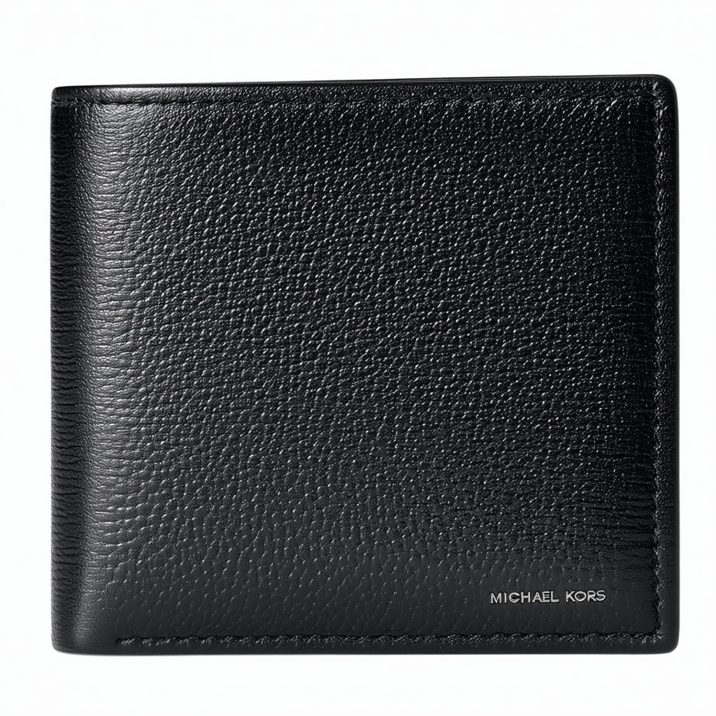 Michael Kors Mens Leather Trifold Wallet (Black)