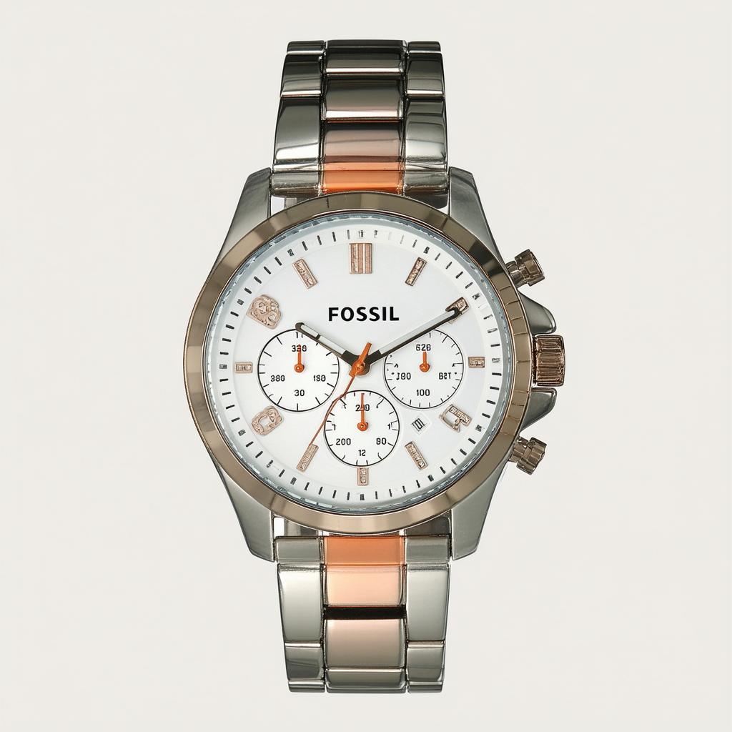 Fossil Women's ES3840 Original Boyfriend Chronograph Stainless Steel Watch – Tri-Tone