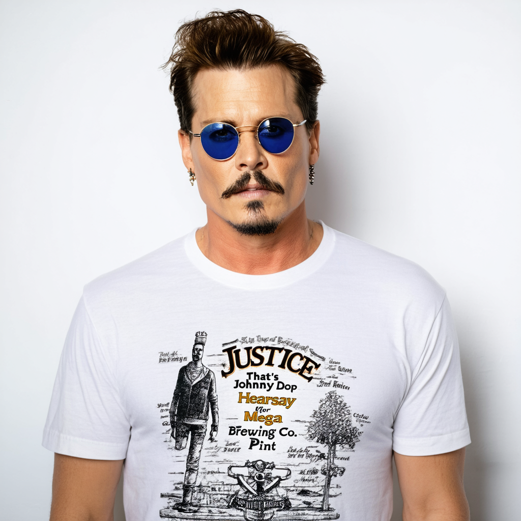 Johnny Depp Shirt, Justice for Johnny Depp That's Hearsay Brewing Co Mega Pint T-Shirt for Men Women
