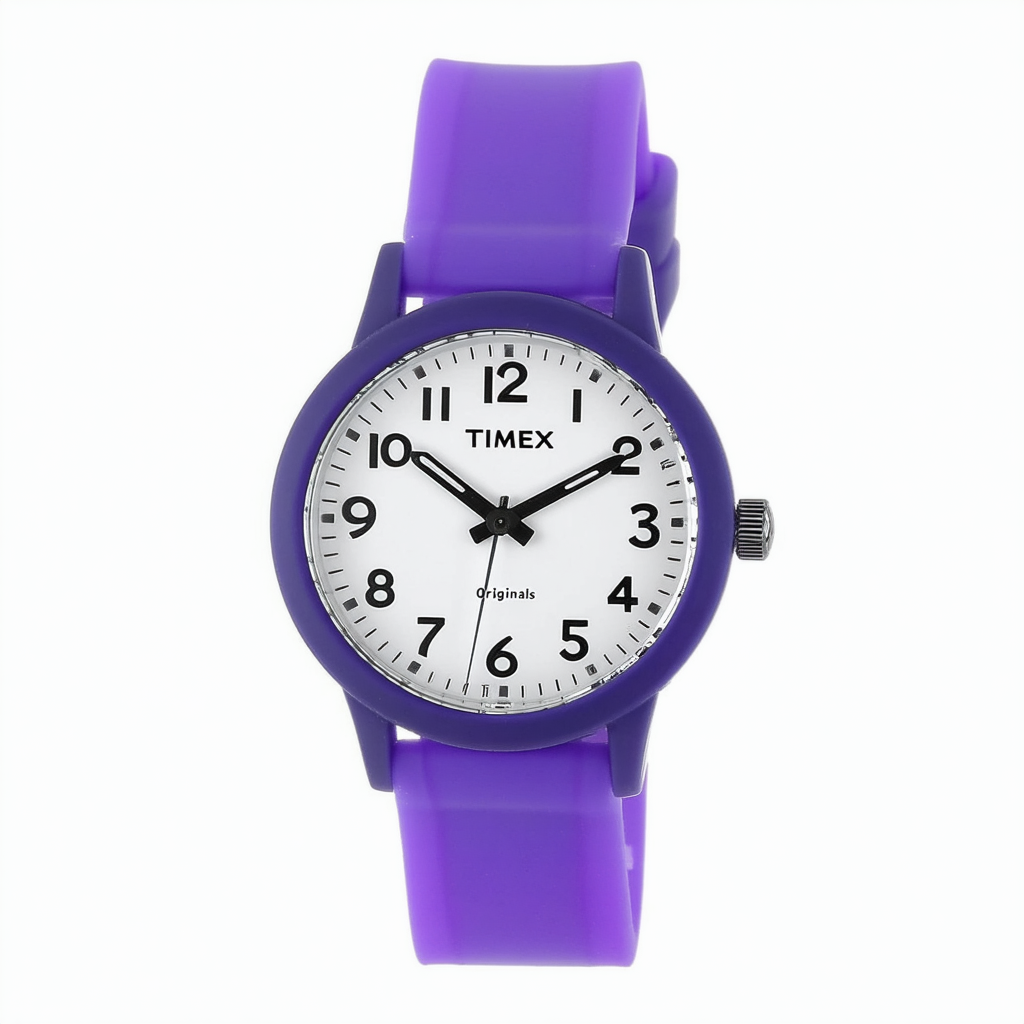 Timex Unisex T2N9269J Originals Classic Round Purple Silicone Strap Watch