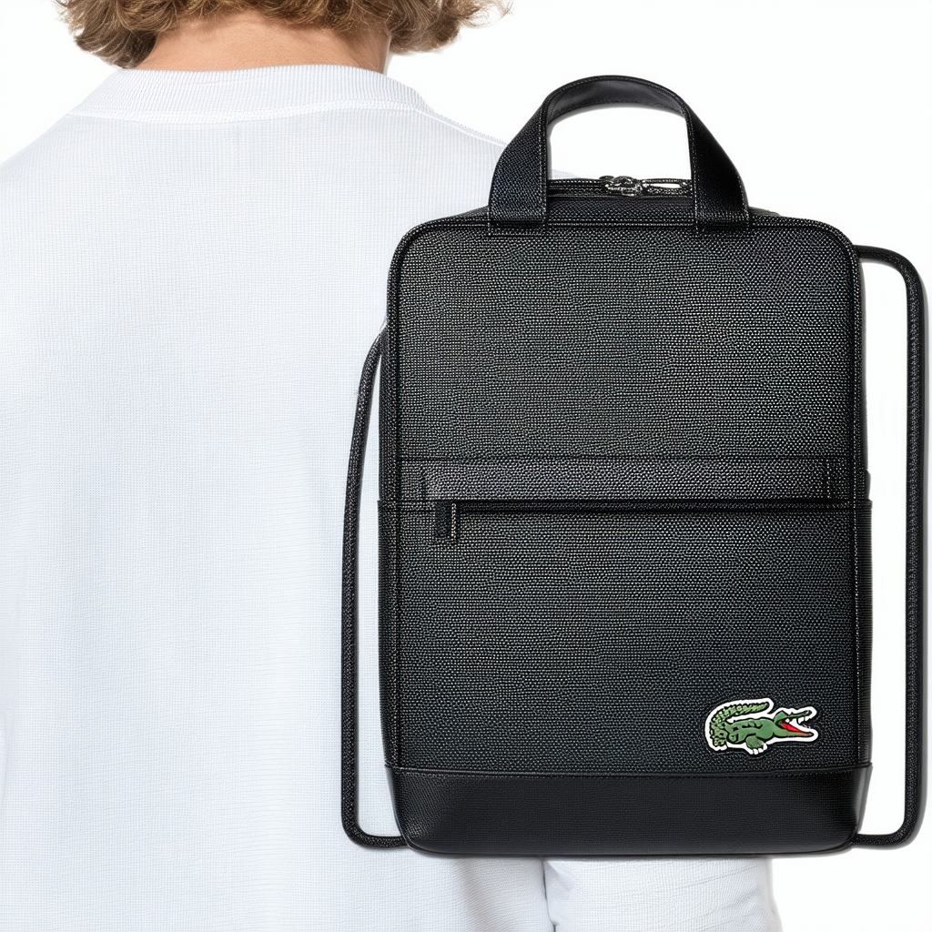 Lacoste Men's MEN'S SMALL CLASSIC SQUARE BACKPACK Accessory, -black, ONE