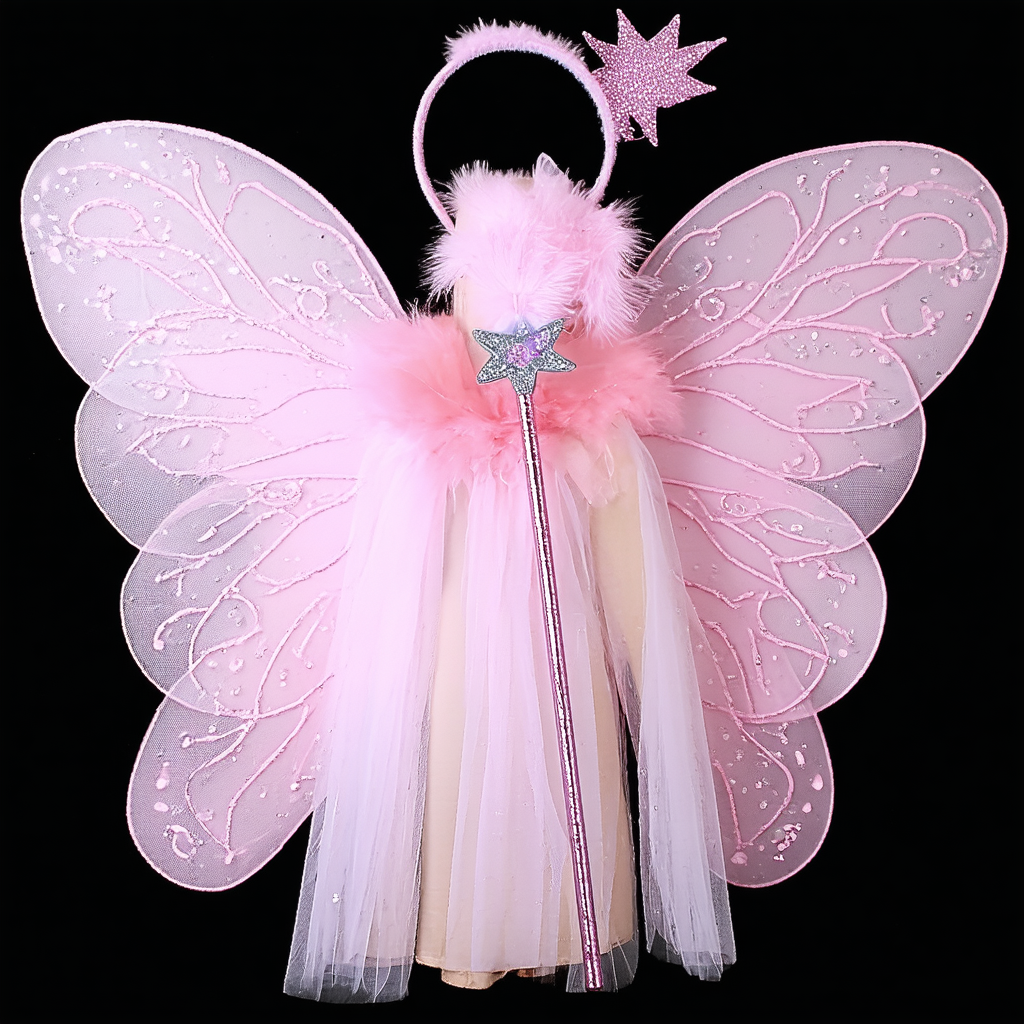 Forum Child Fairy Set with Wings/Wand/Headband (3 Piece), Pink