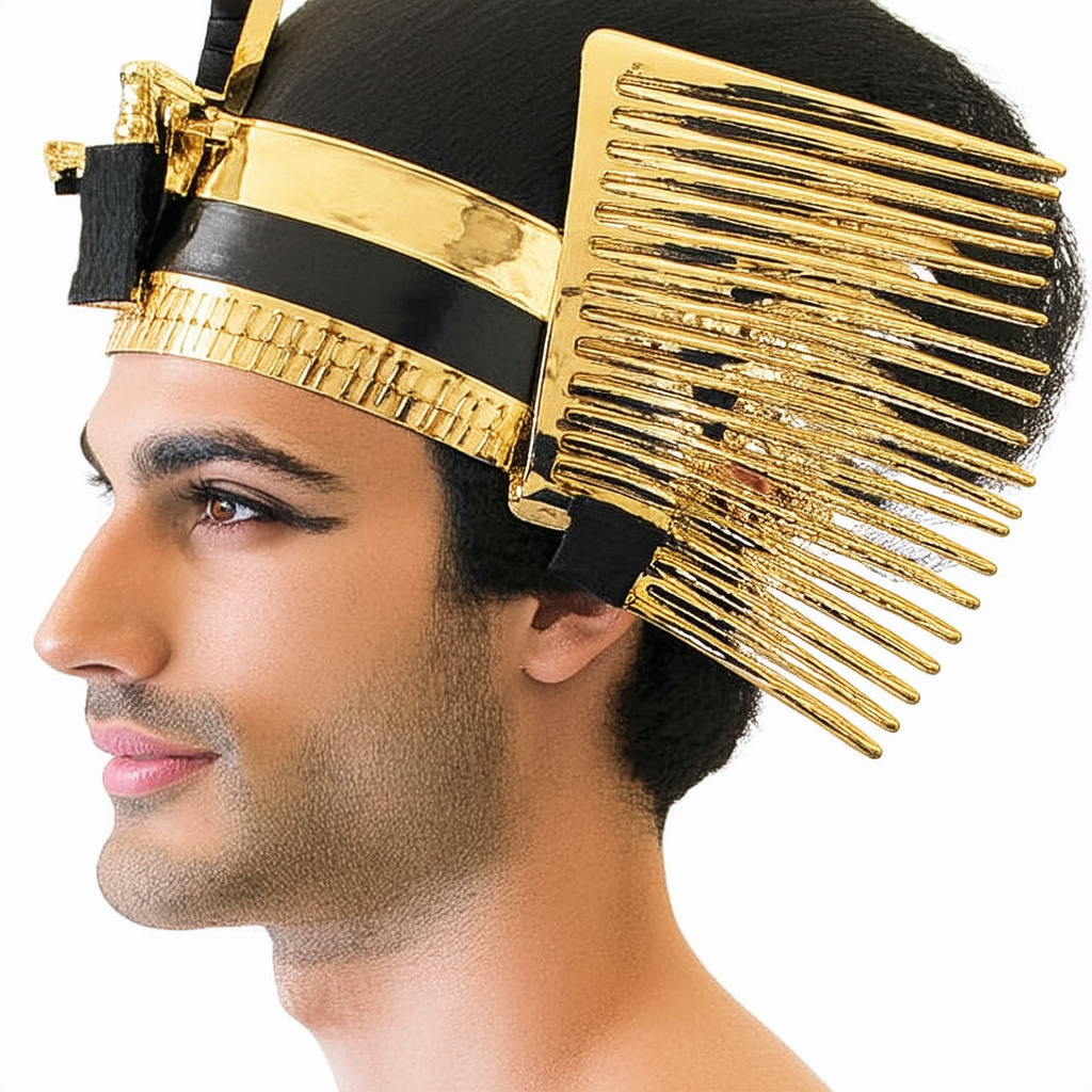 Forum Novelties Unisex-Adults Dlx Egyptian Hairpiece W/Comb, Golden, Standard